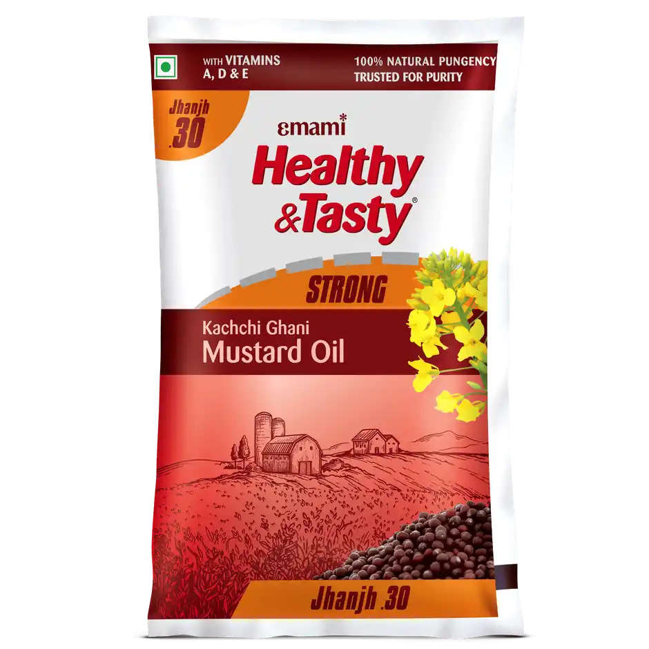 Emami Healthy and Tasty Strong Kachchi Ghani Mustard Oil Pouch
