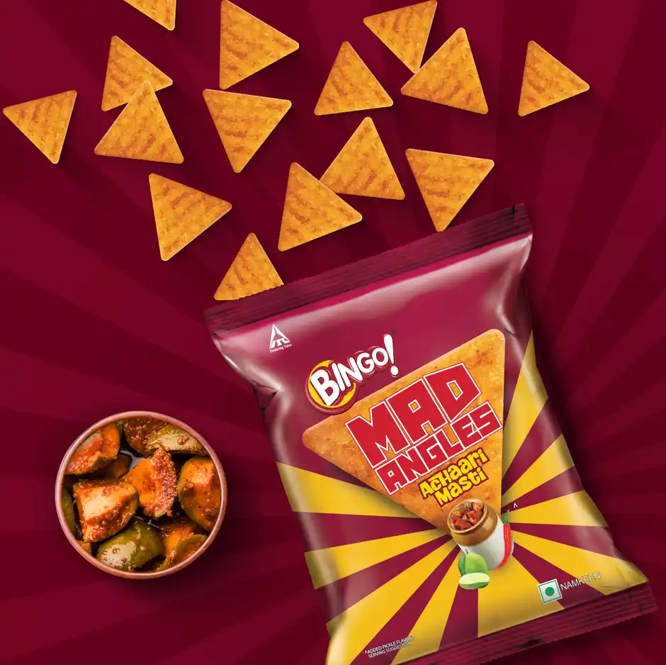 Bingo Mad Angles Achaari Masti Crisps  Crunchy & Tasty