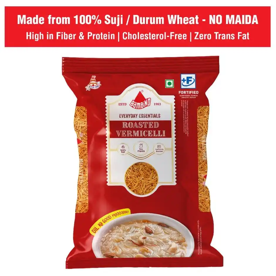 Bambino Roasted Vermicelli Seviyan  Pure Suji  No Maida  Protein Rich