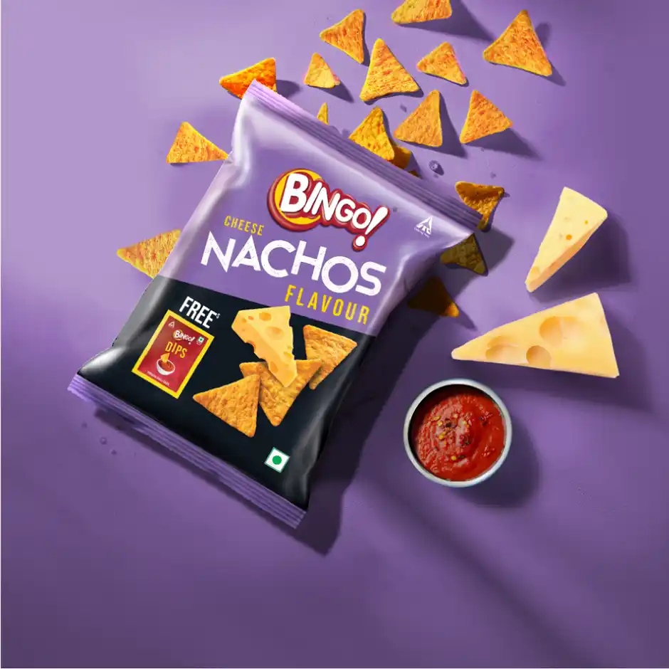 Bingo Cheese Nachos with Free Dip  Crispy & Cheesy