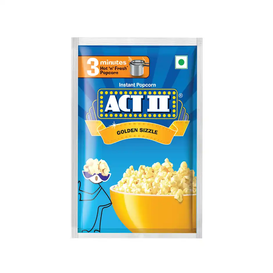 Act II Instant Popcorn  Golden sizzle Hot & Fresh in 3 mins