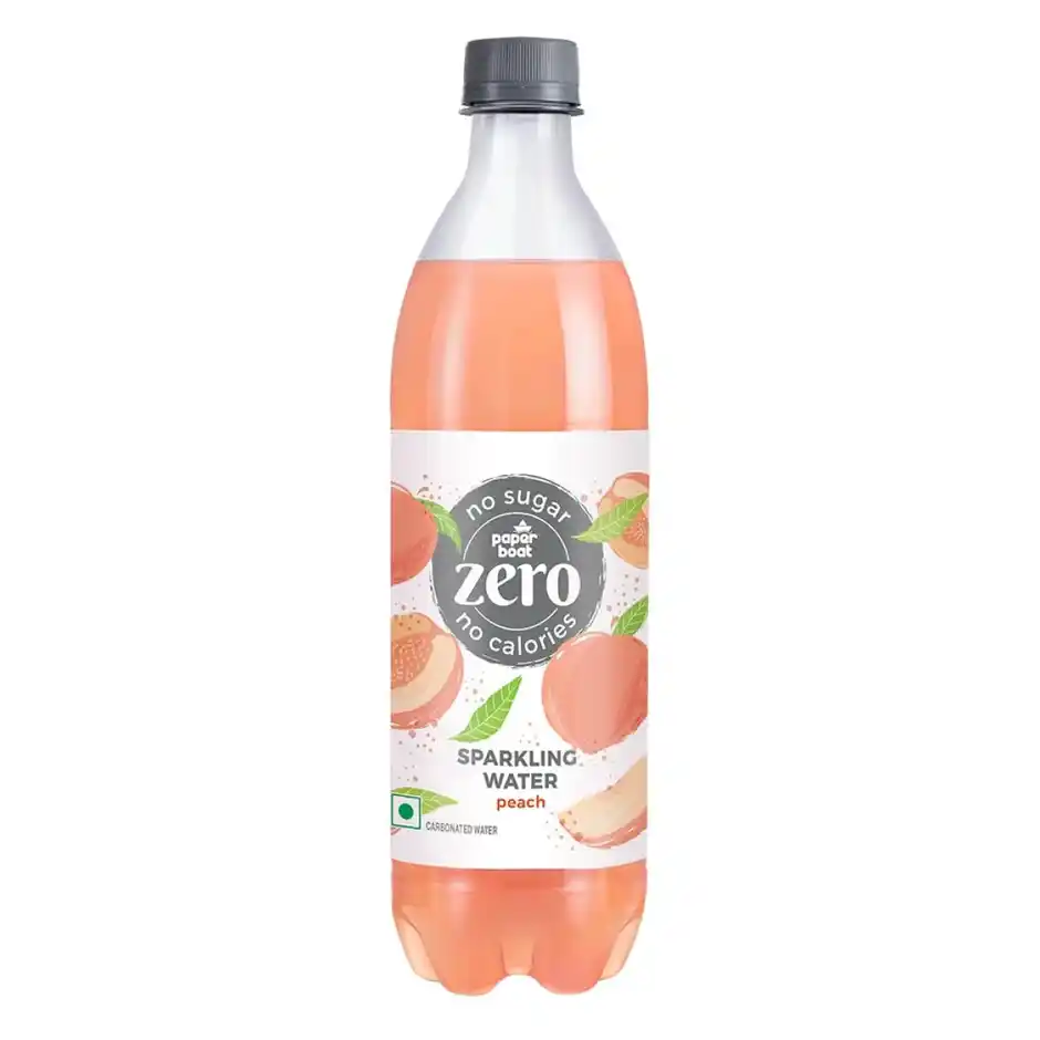Paper Boat Zero Sugar Peach Sparkling Water  Sugar Free Cold Drink
