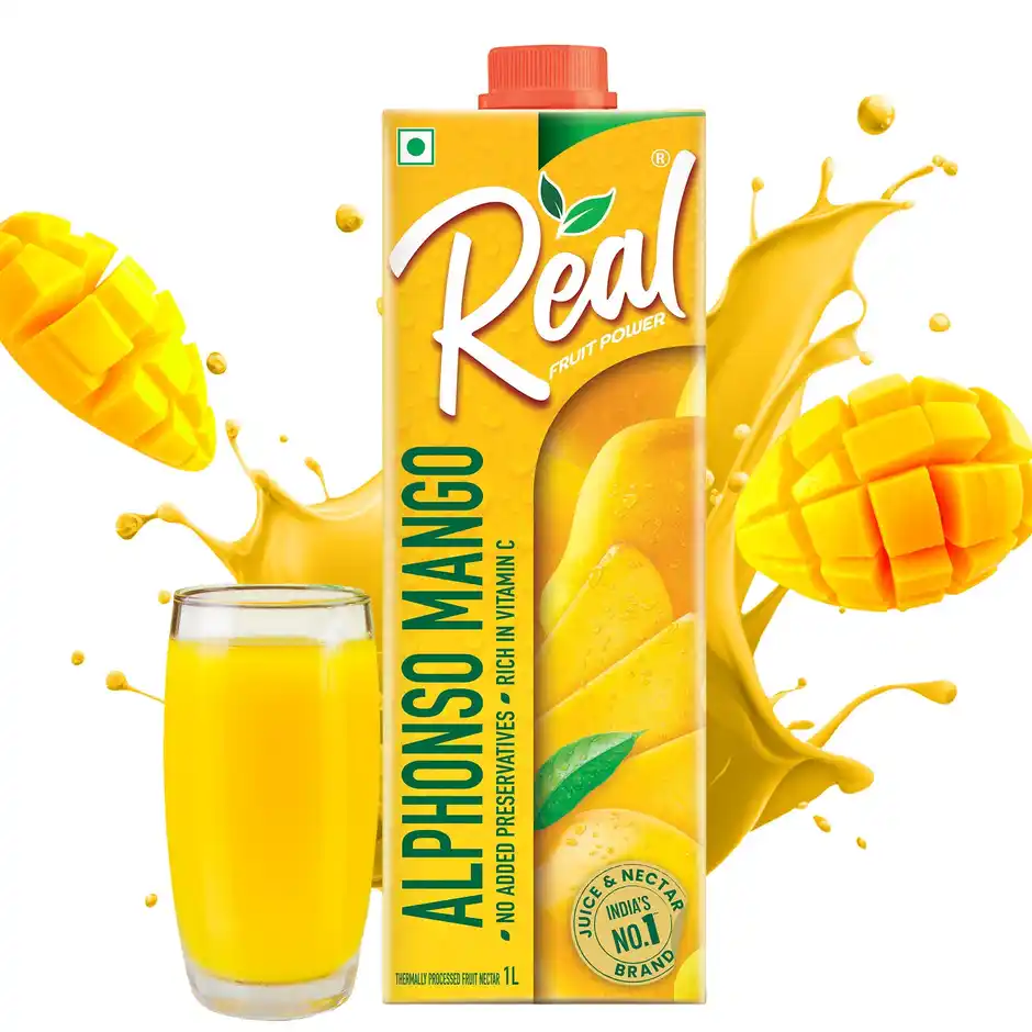 Dabur Real Alphonso Mango Fruit Juice  Refreshing & Enjoyable