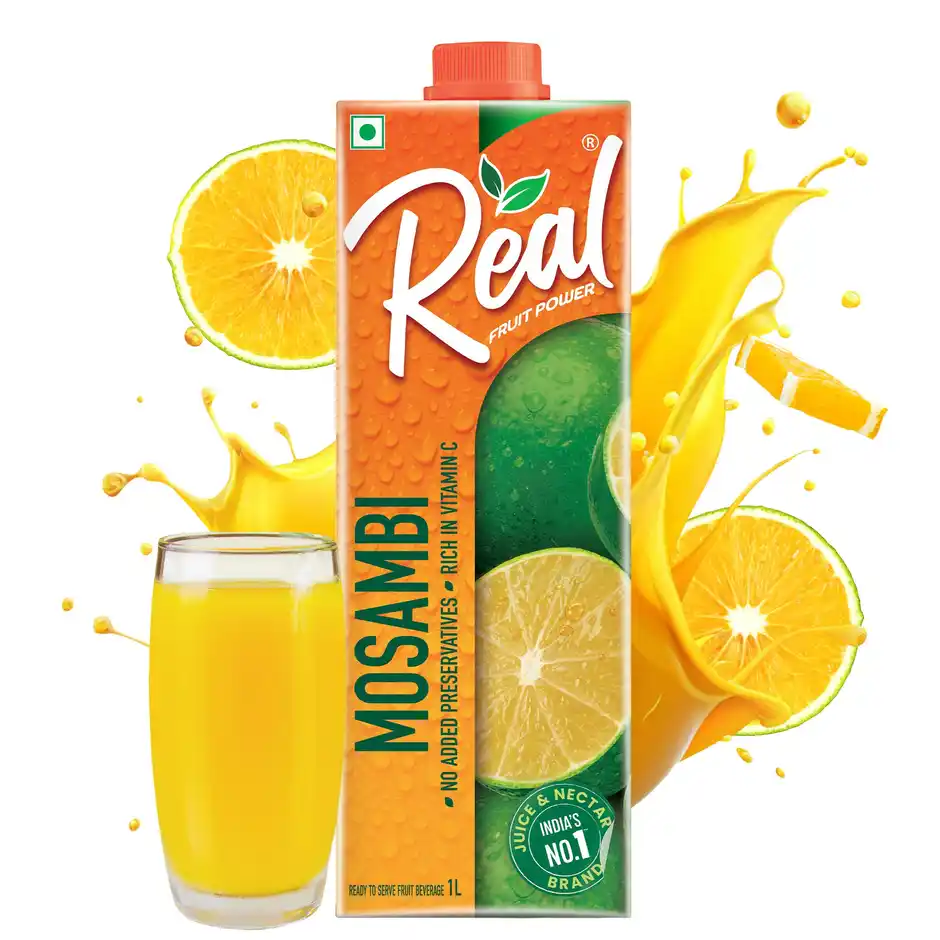 Dabur Real Mosambi Fruit Juice  Refreshing Citrus Drink