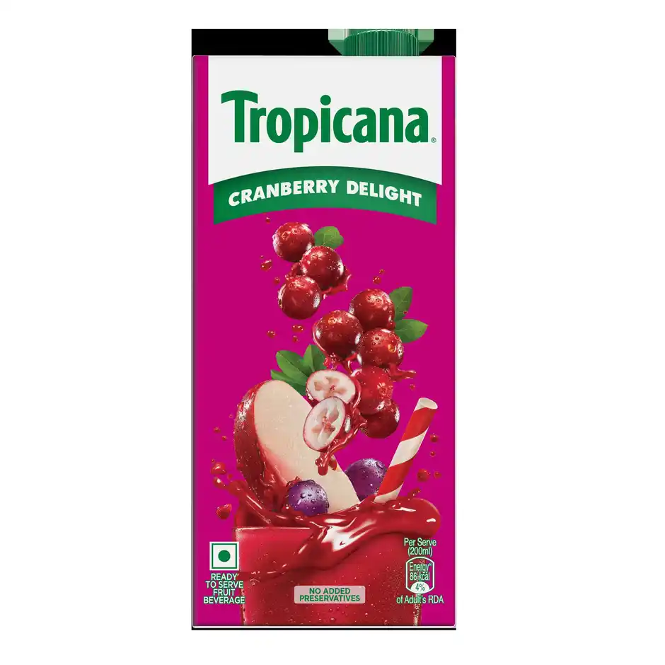 Tropicana Delight Cranberry Fruit Juice  Refreshing & Enjoyable