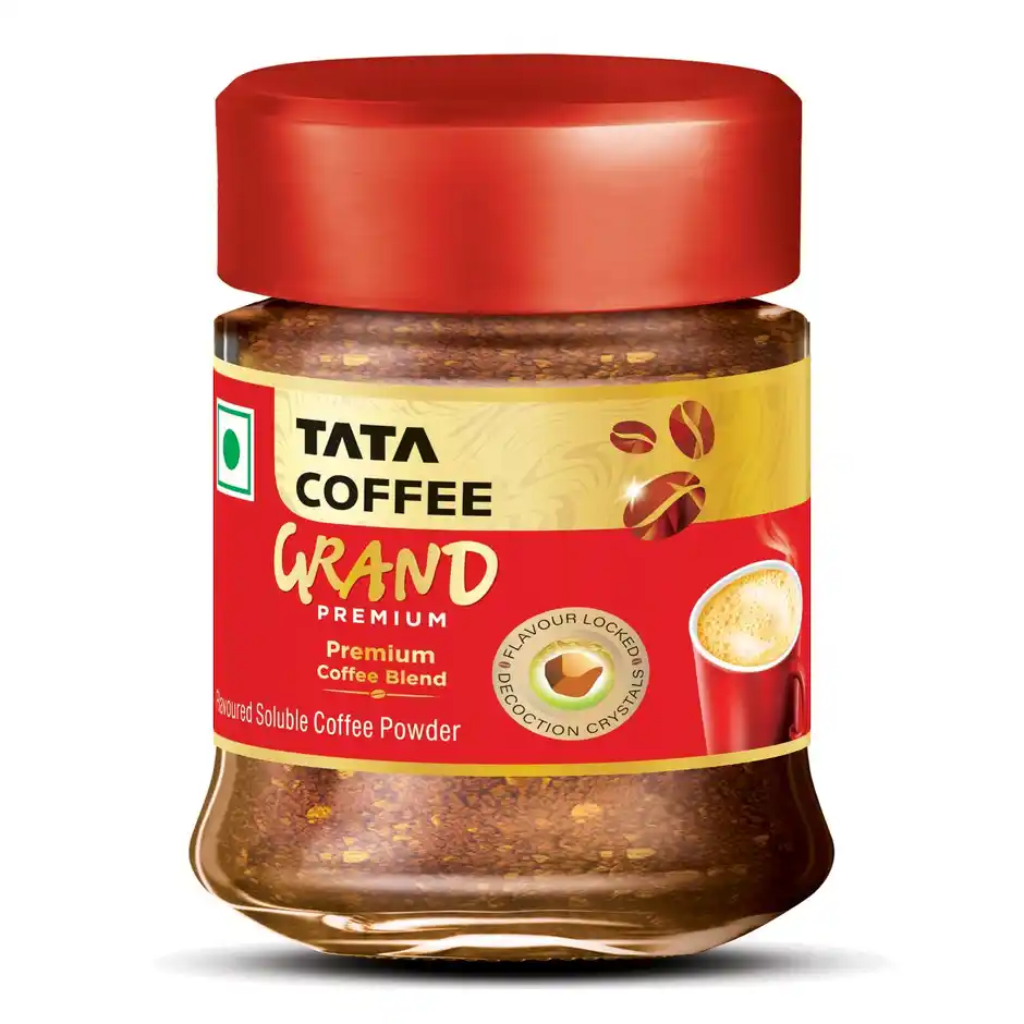 Tata Coffee Grand Premium Instant Coffee With Flavour Locked Decoction CrystalsJar
