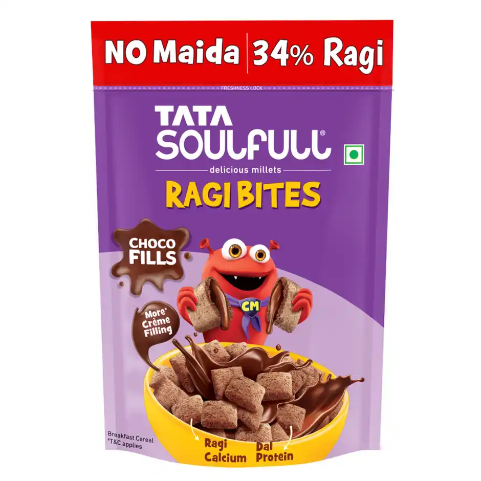 Tata Soulfull Ragi Bites Choco Fills No Maida More Cream Filling Kids Cereal