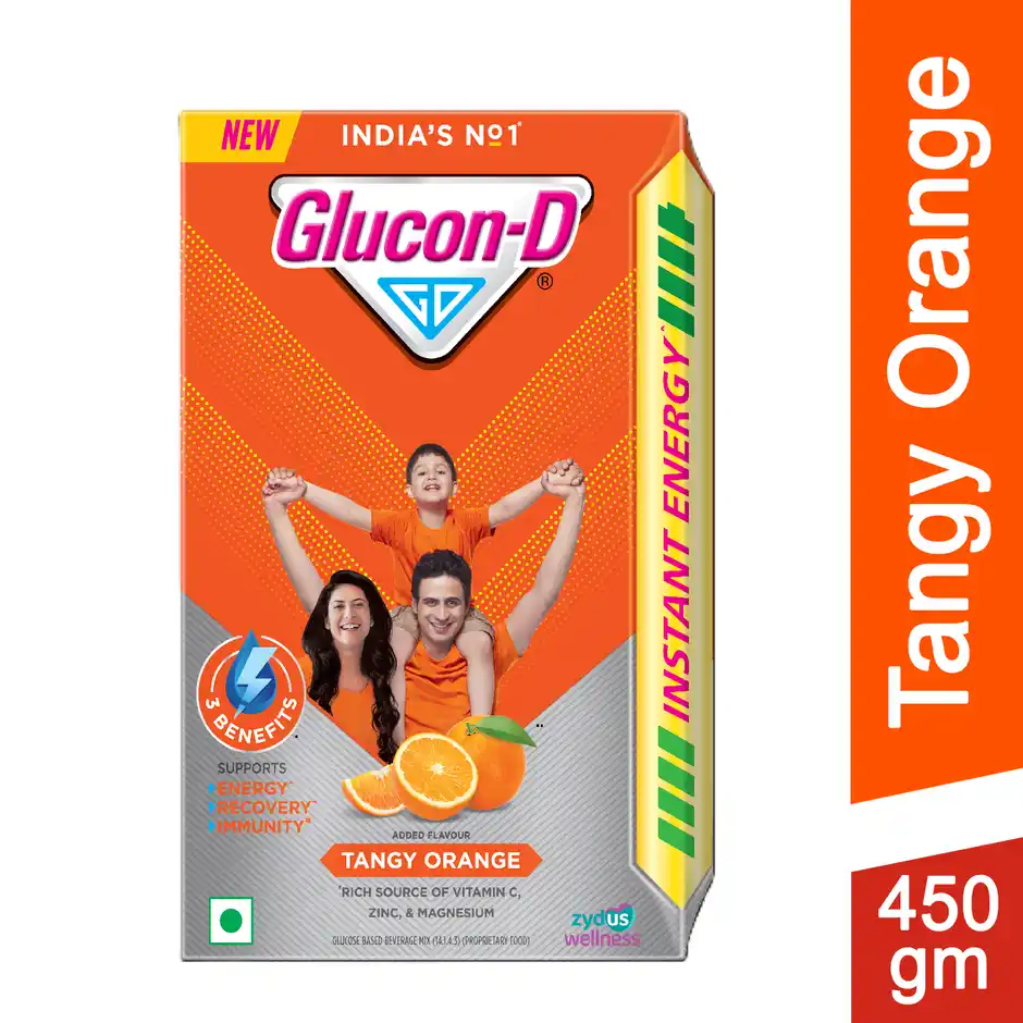 GluconD Tangy Orange with 3 Benefits of Energy Recovery and Immunity