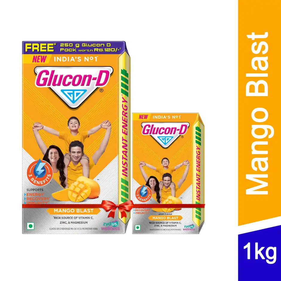GluconD Mango Blast with 3 Benefits of Energy Recovery and Immunity