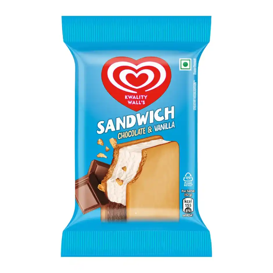 Kwality Walls Chocolate & Vanilla Ice Cream Sandwich