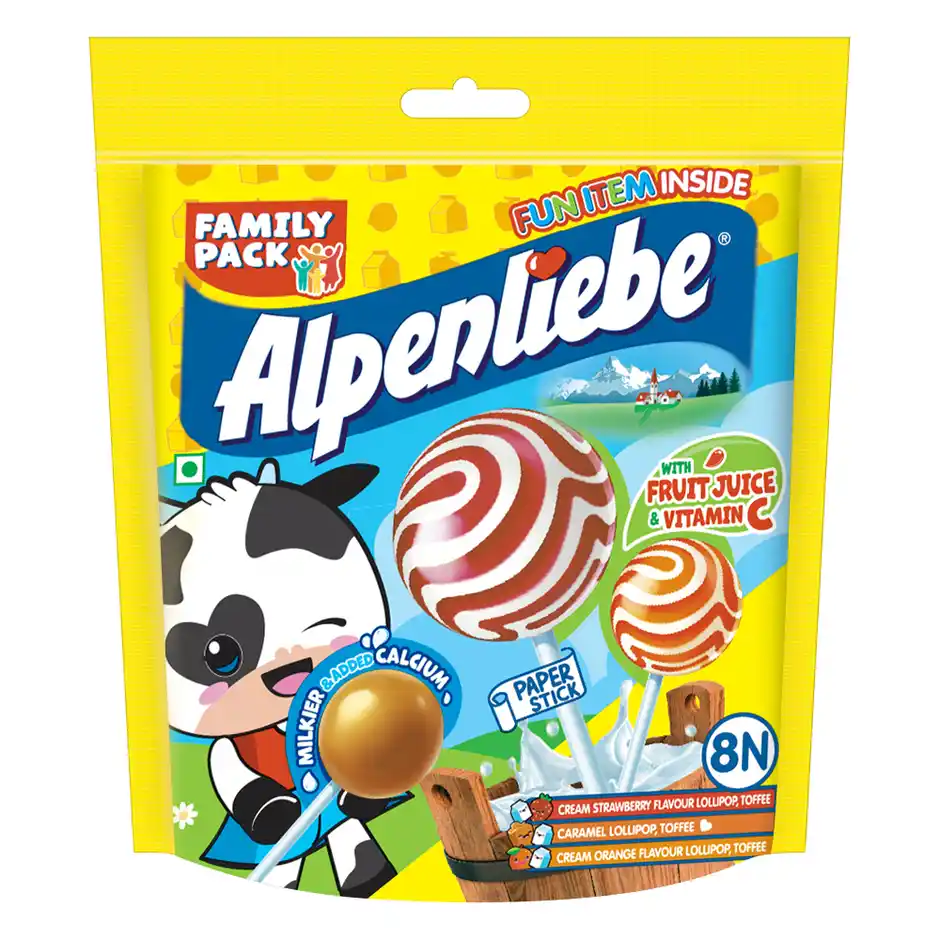 Alpenliebe Lollipop Orange Strawberry & Caramel Flavour