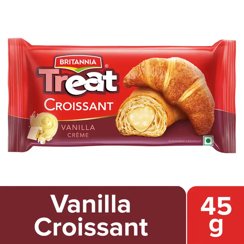 Britannia Treat Croissant with Vanilla Creme Filling Veg