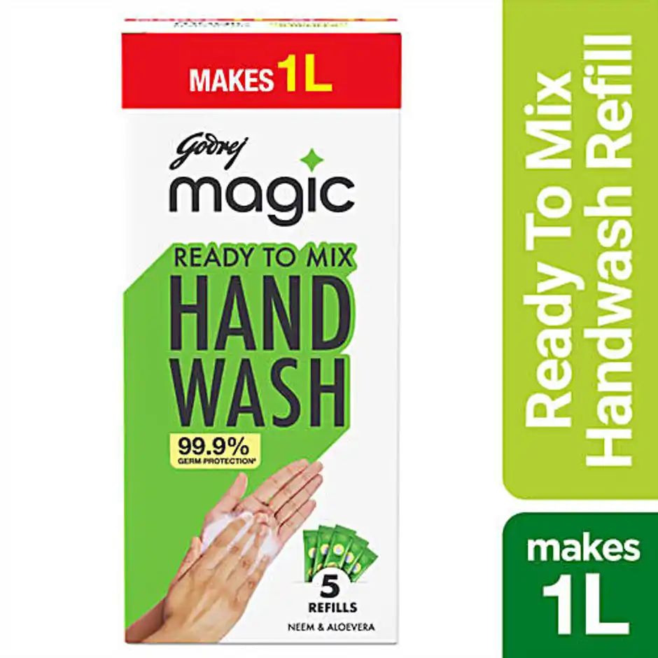 Godrej Magic Ready To Mix Hand Wash Refills  Neem & Aloe Vera
