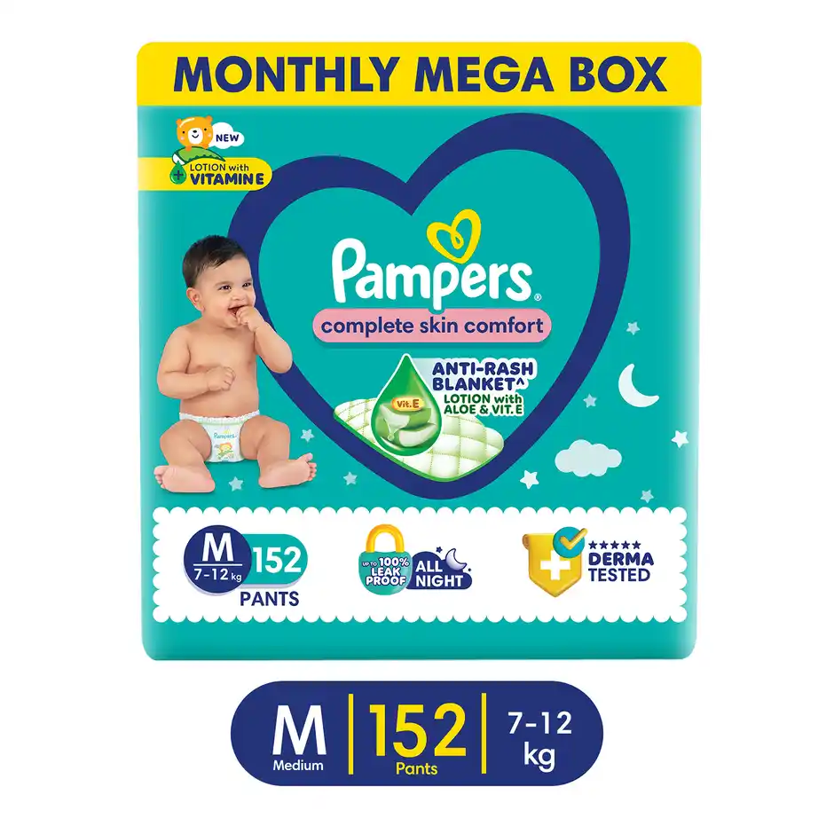 Pampers All Round Protection Baby Diapers  Pant Style  M  76 pcs