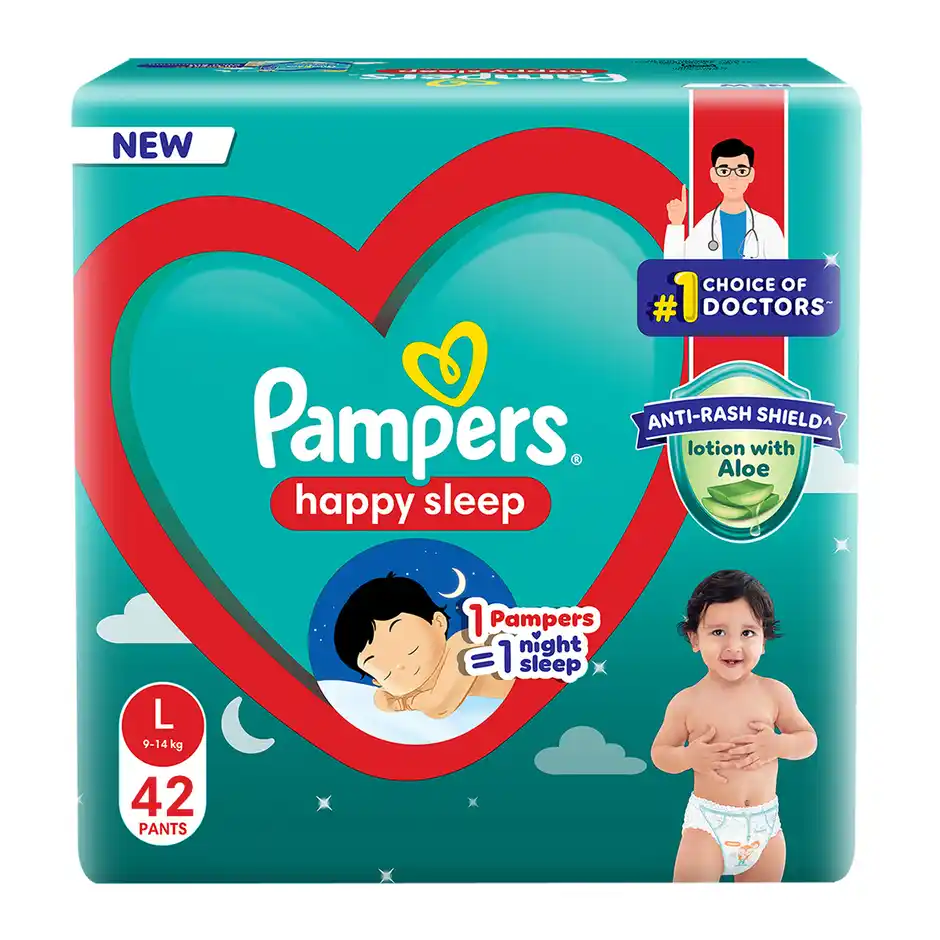 Pampers Happy Sleep Pant Style Baby Diapers  L  914 Kg Diapers