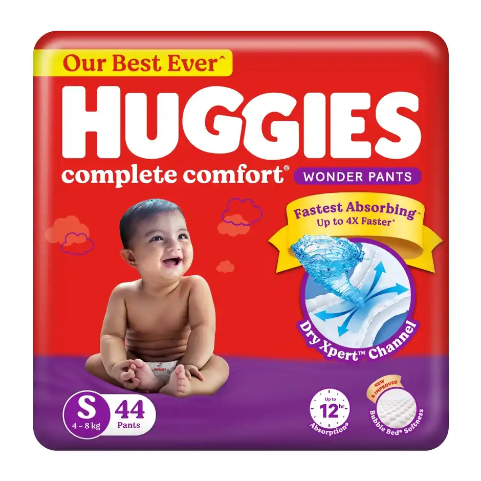 Huggies Complete Comfort Wonder Baby Diapers  Pant Style  S  44 pcs