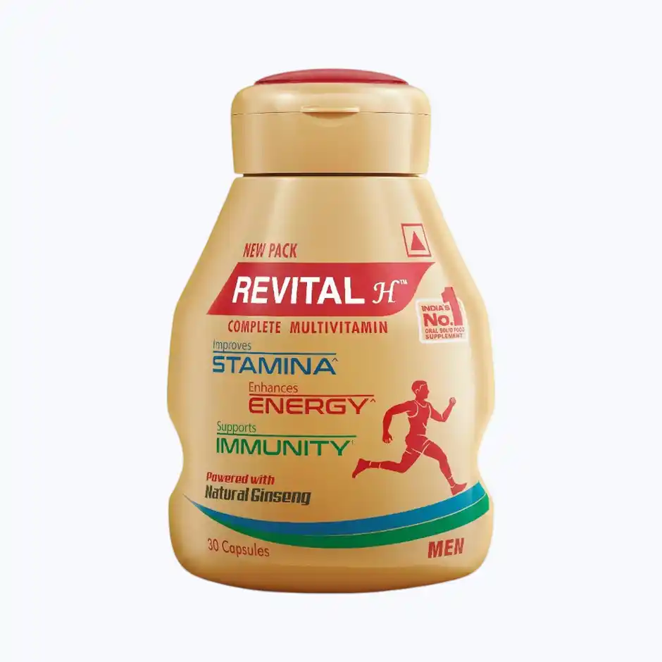 Revital Men Multivitamin with Calcium & Ginseng for Immunity Strong Bones & Energy 30 Capsules