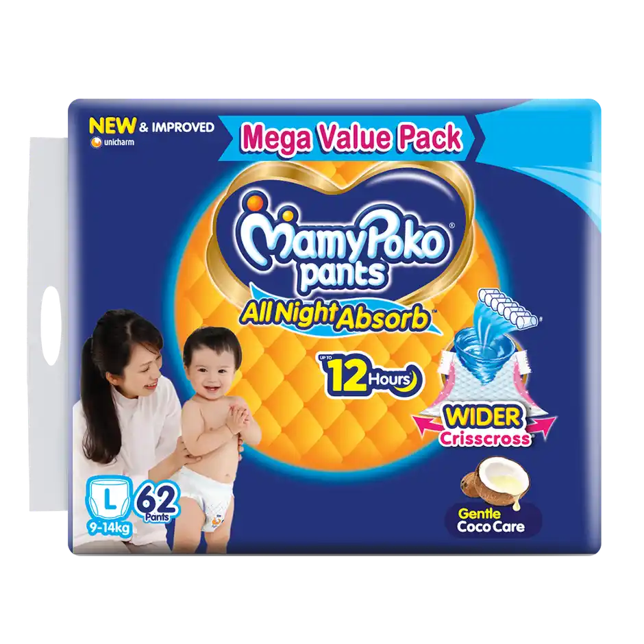 Mamypoko Pants All Night Absorb PantStyle Baby Diapers  Size L 914 kg