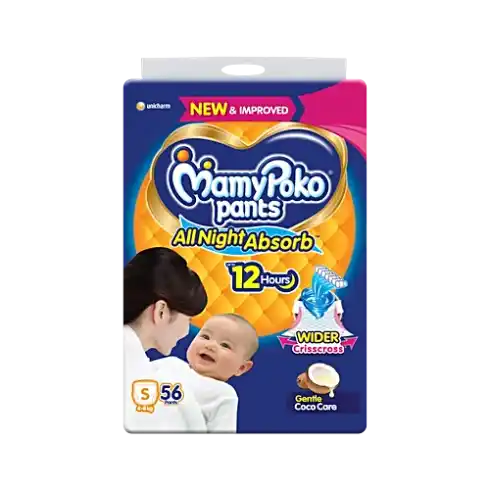 Mamypoko Pants All Night Absorb PantStyle Baby Diapers  Size S 48 kg