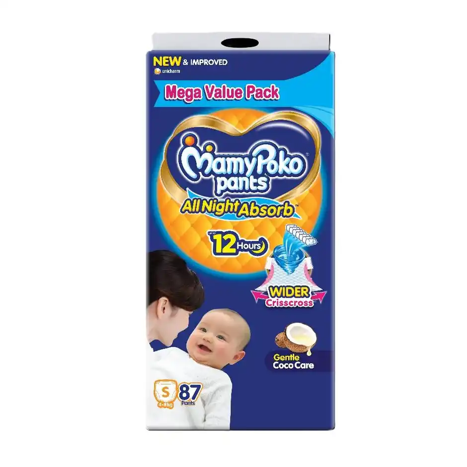 Mamypoko Pants All Night Absorb PantStyle Baby Diapers  Size S  48 kg