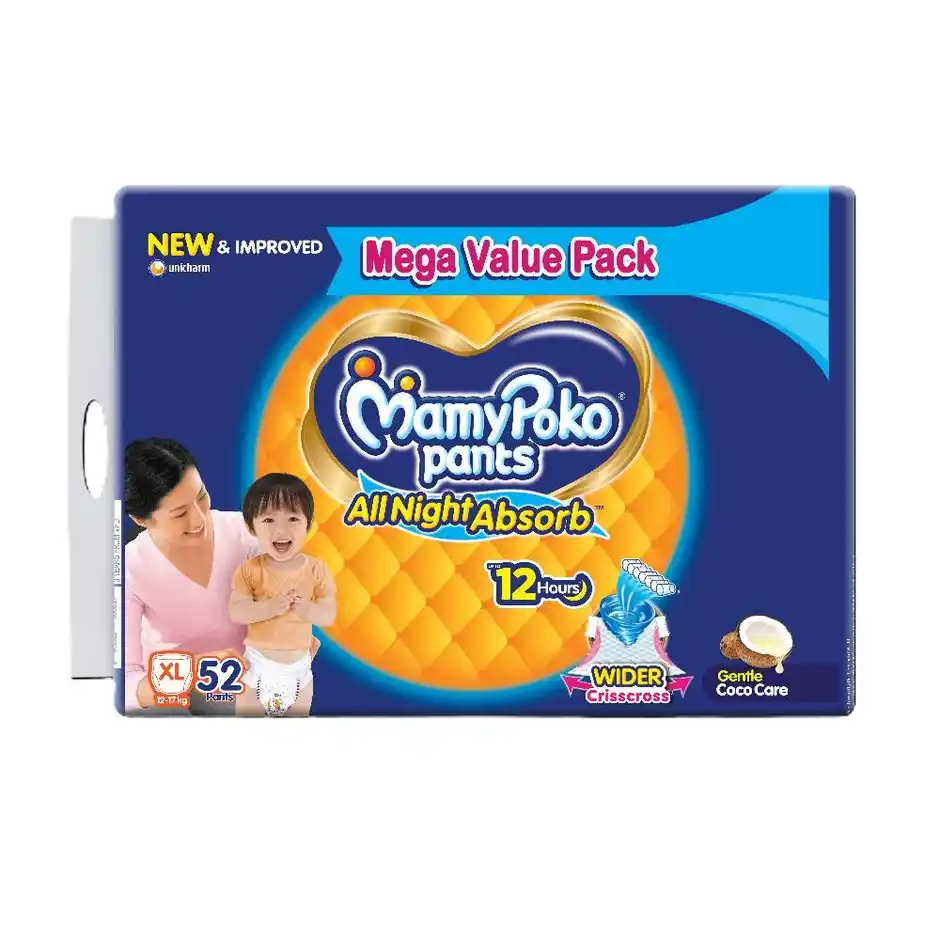 Mamypoko Pants All Night Absorb PantStyle Baby Diapers  Size XL 1217 kg