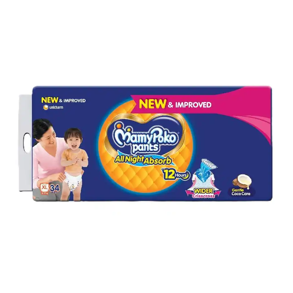 Mamypoko Pants All Night Absorb PantStyle Baby Diapers  Size XL 1217 kg