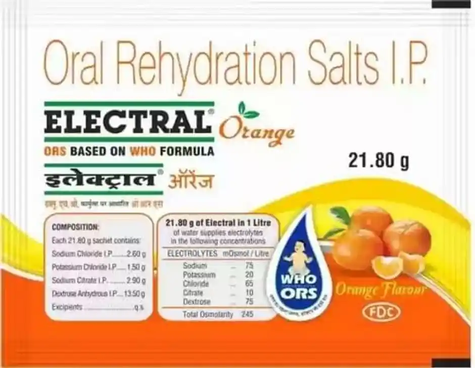 Electral Orange Flavour Powder 21.80Gm