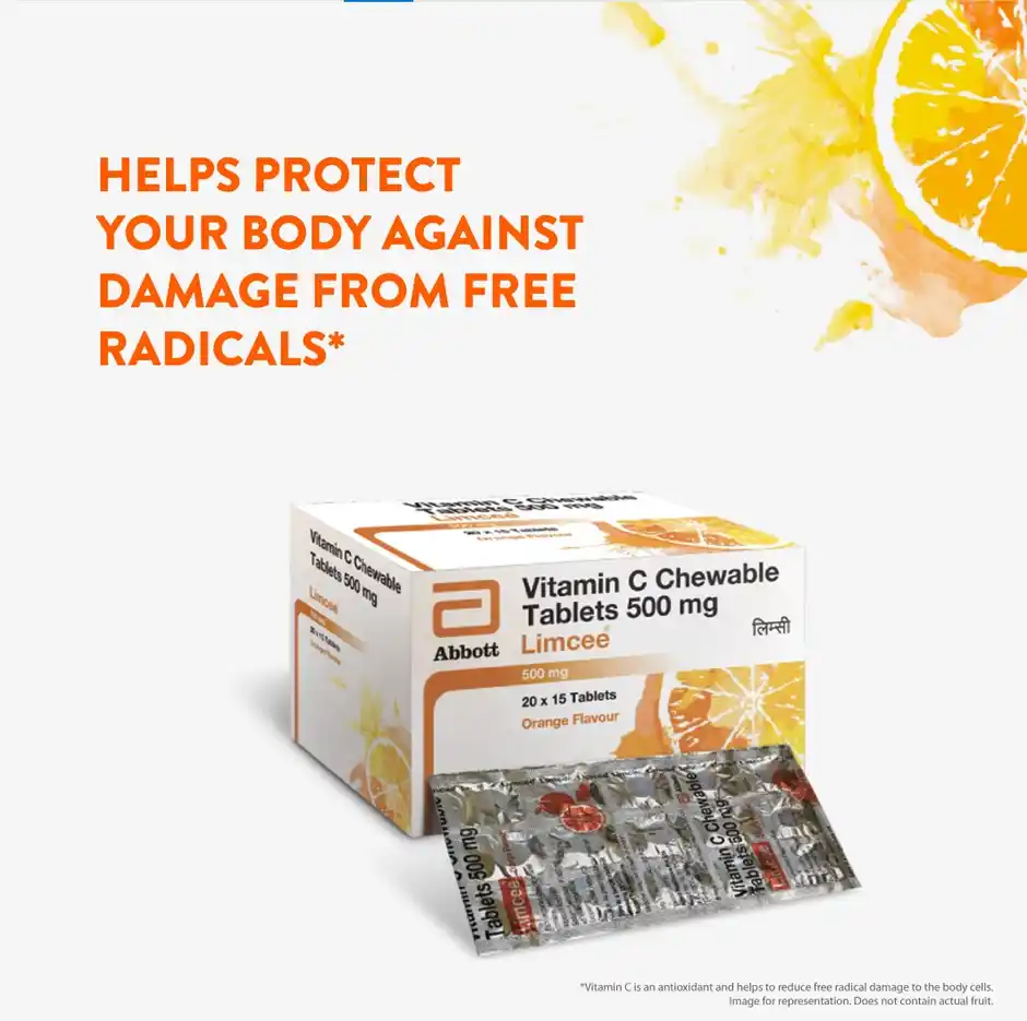 Limcee 500mg Orange Flavour Chewable Tablet