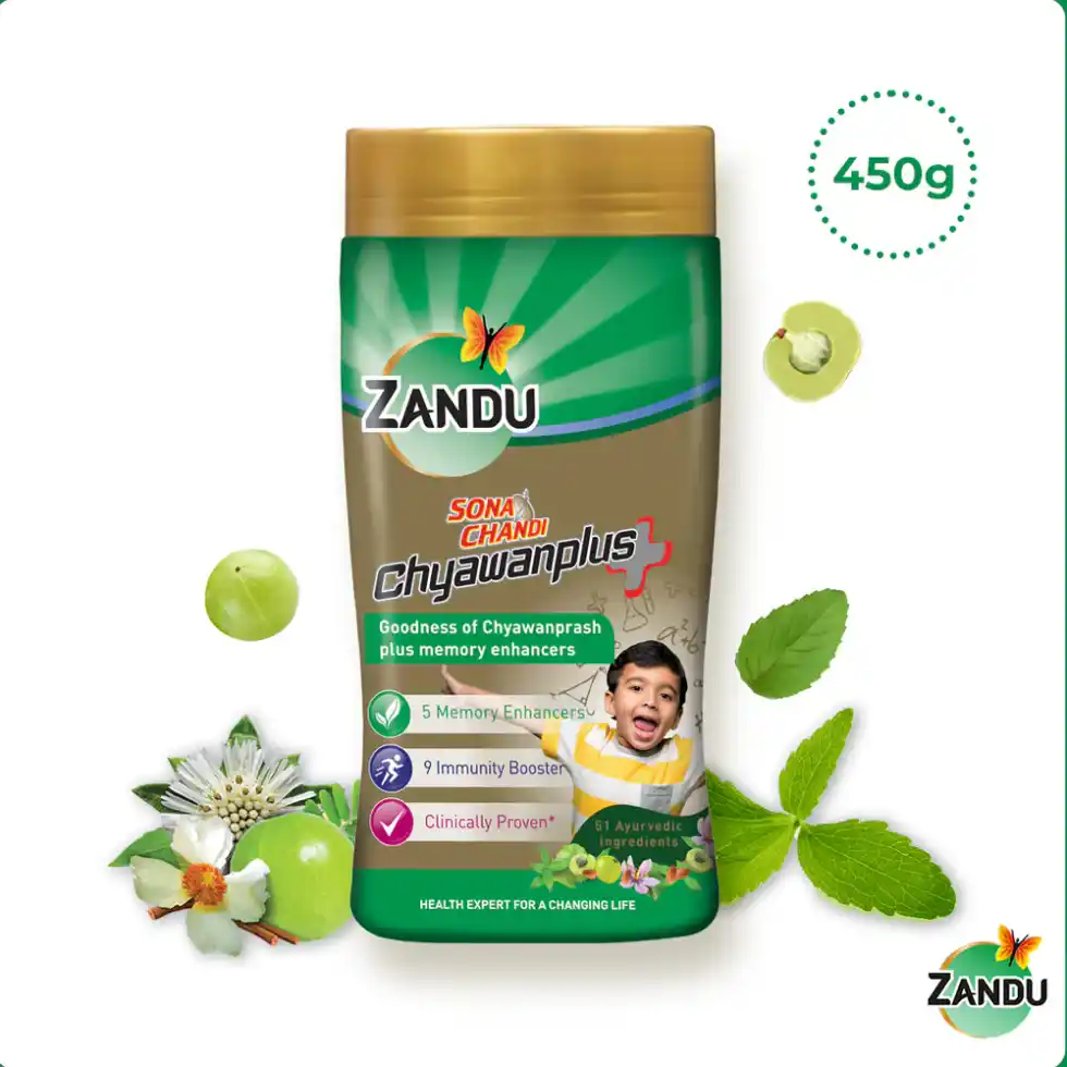 Zandu Sona Chandi Chyawanplus Ayurvedic Chyawanprash  Improves Memory & Learning Ability
