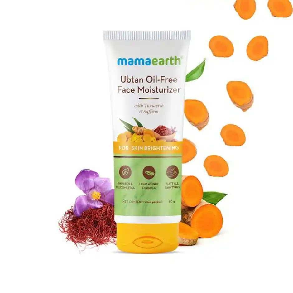 Mamaearth Ubtan OilFree Face Moisturizer With Turmeric & Saffron For Skin Brightening