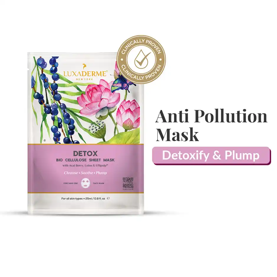 LuxaDerme Detox BioCellulose Korean Face Sheet Mask