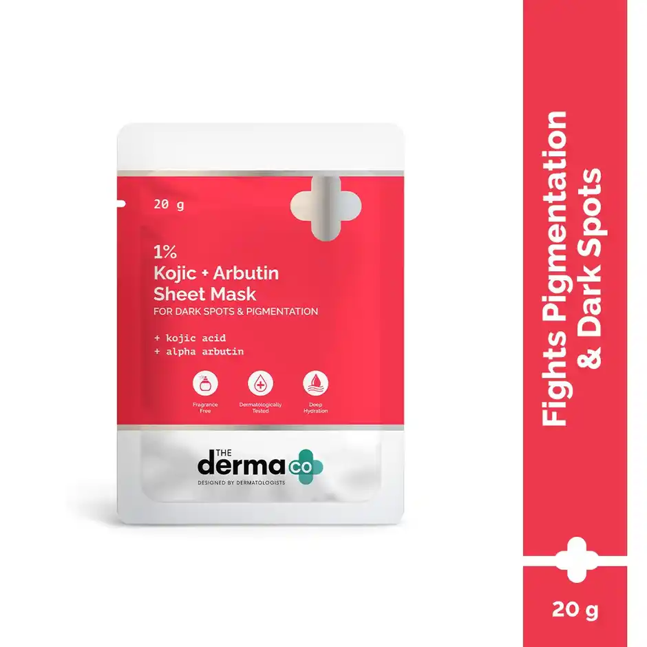 The Derma Co 1 Kojic Acid  Arbutin Face Serum Sheet Mask