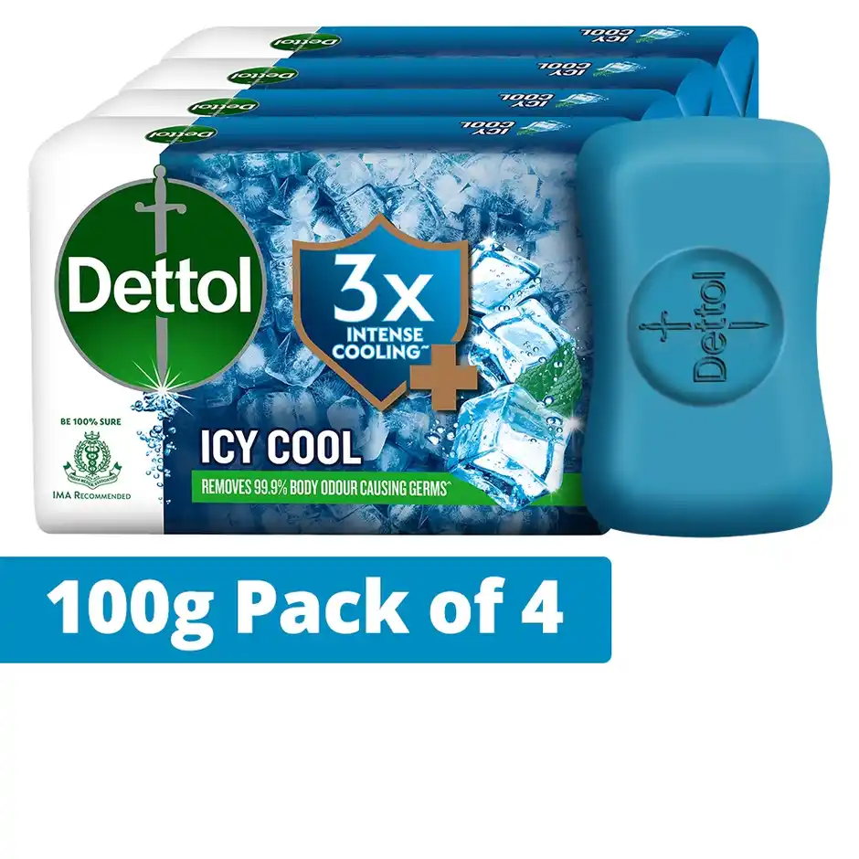 Dettol Icy Cool Bathing Soap Bar with 3X intense cooling