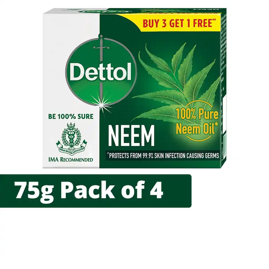 Dettol Neem Bathing Soap Bar with Pure Neem Oil