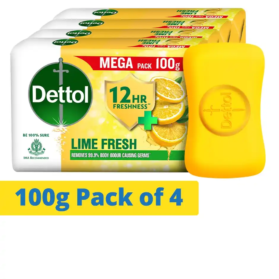 Dettol Lime Fresh Bathing Soap Bar with 12hr Freshness