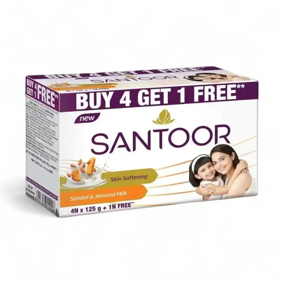 Santoor Skin Softening Sandal and Almond Milk Bathing Soap