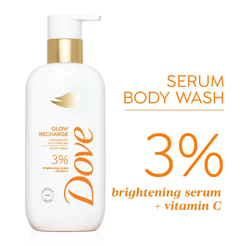 Dove 3% Brightening Serum + Vitamin C Glow Recharge Serum Body Wash