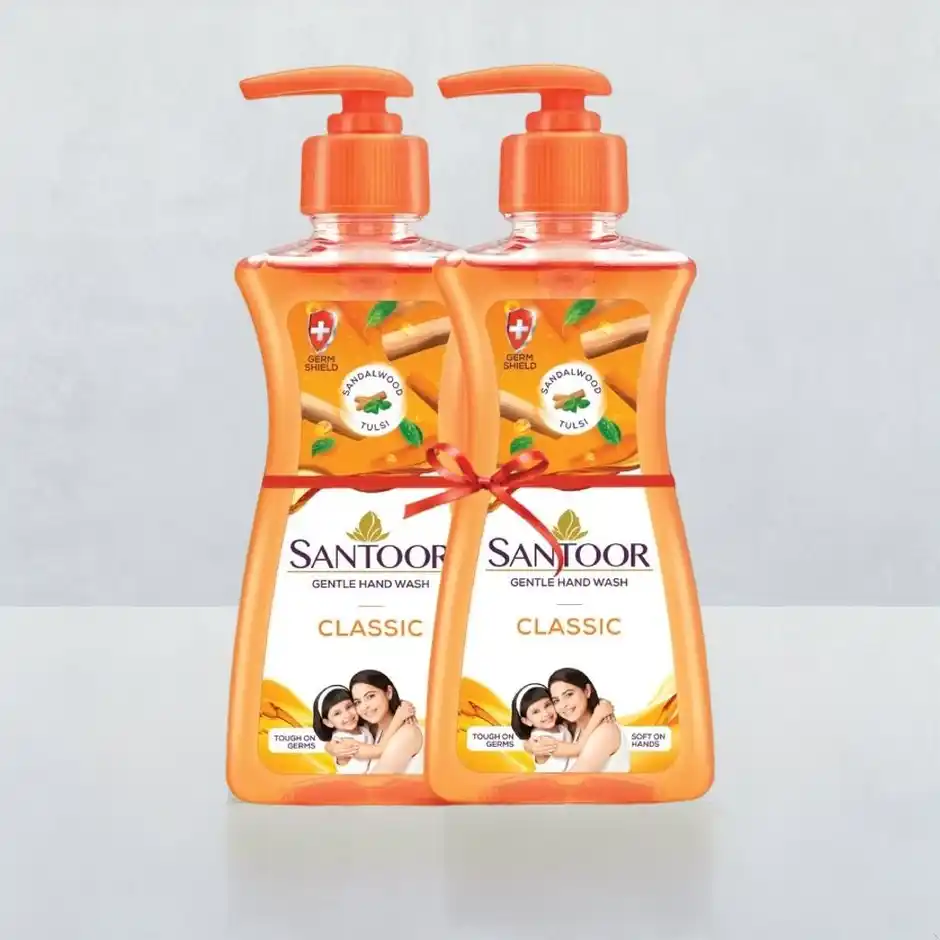 Santoor Classic Gentle AntiBacterial Hand Wash With Natural Goodness of Sandalwood and Tulsi