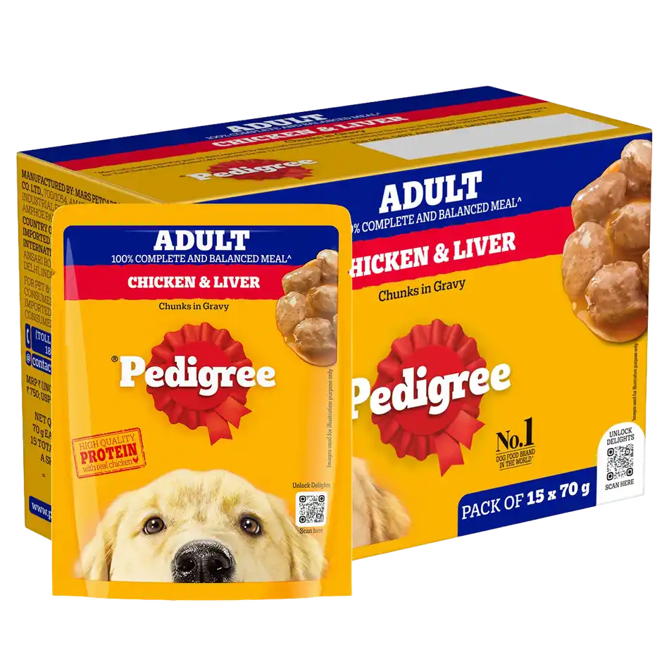 Pedigree Adult Chicken & Liver Chunks In Gravy Wet Dog Food