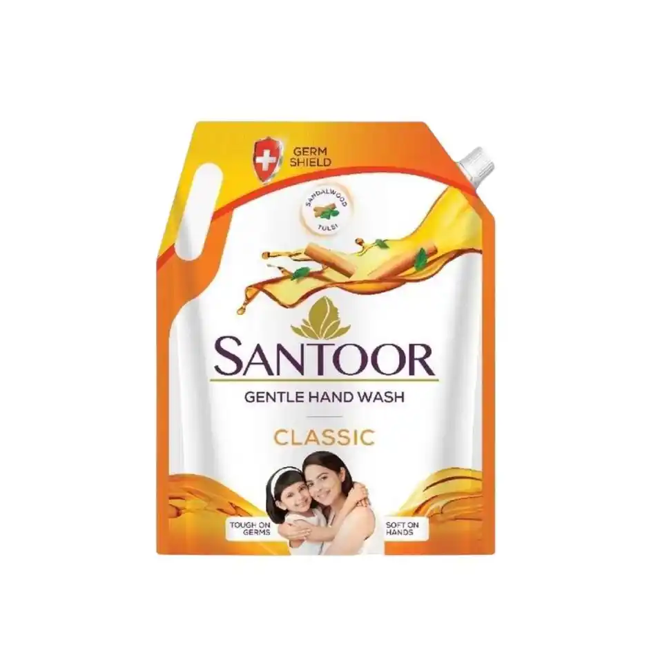 Santoor Classic Gentle AntiBacterial Hand Wash With Natural Goodness of Sandalwood and Tulsi