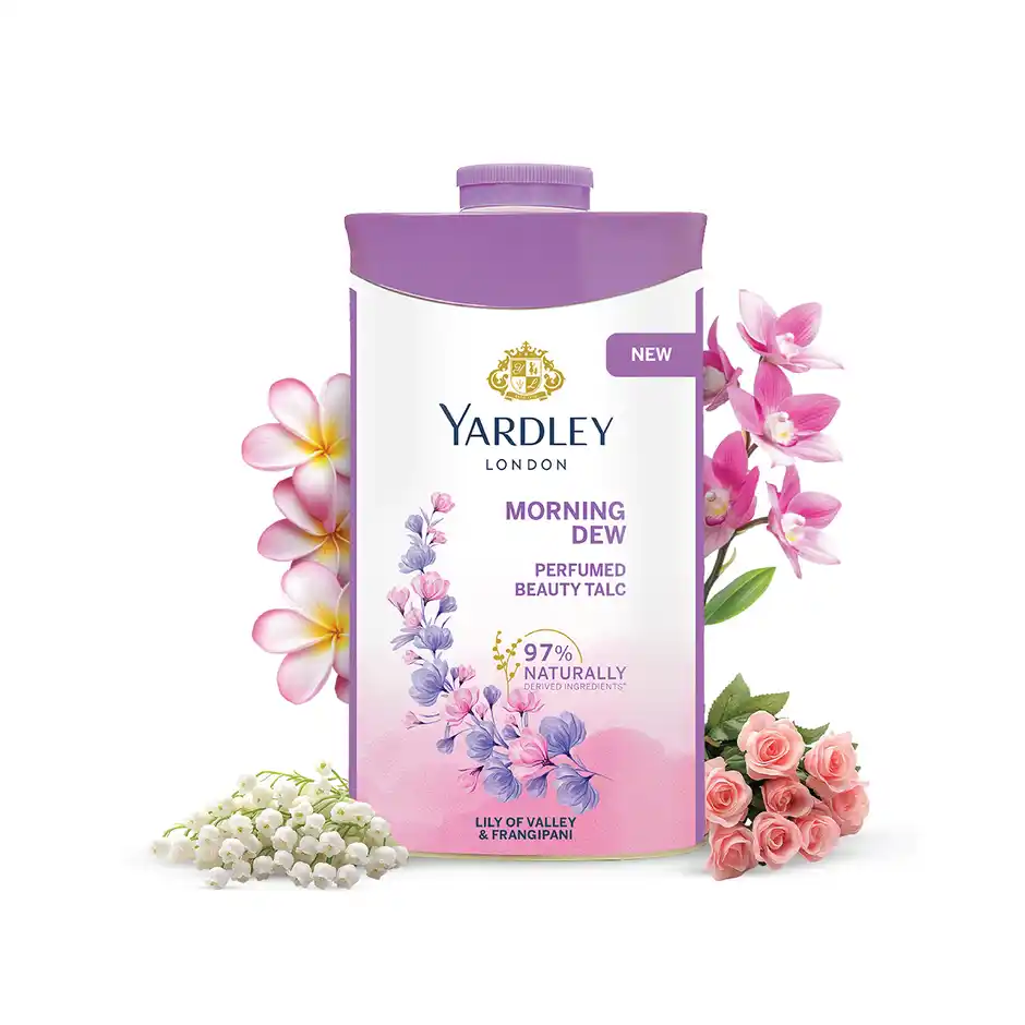Yardley London Morning Dew Perfumed Talcum Powder For Women  Naturally Derived