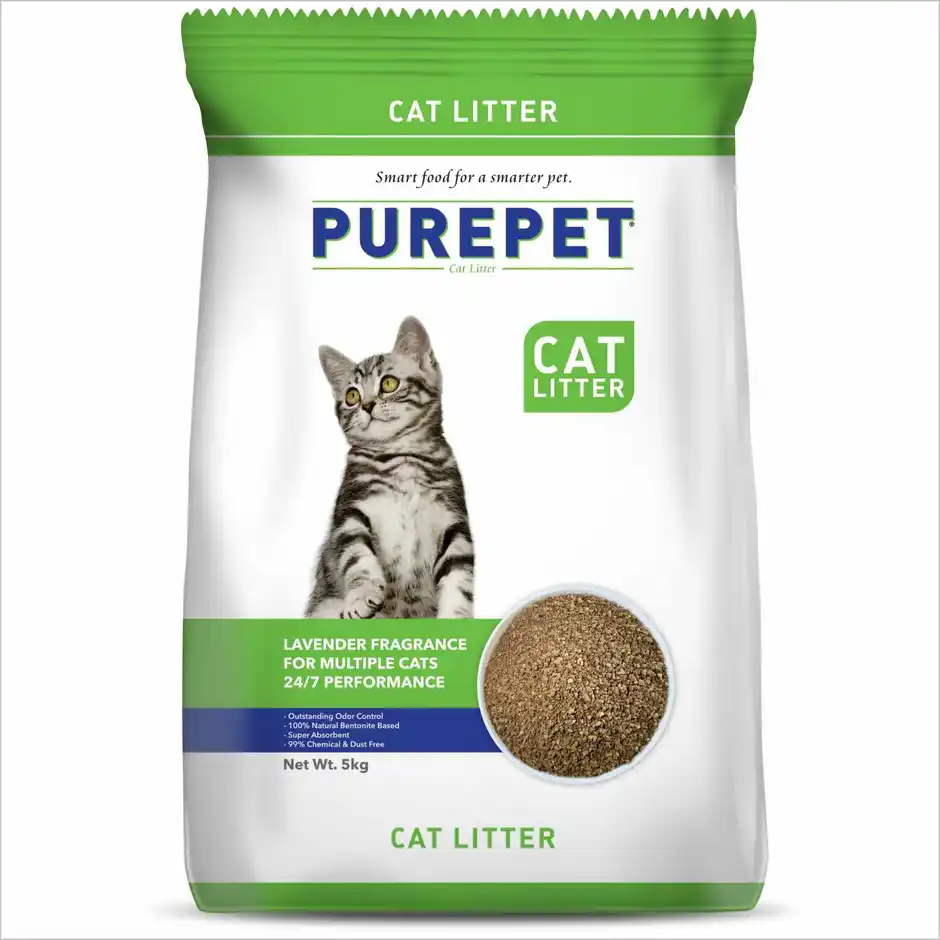 Purepet Clumping Lavender Fragrance Pet Cat Litter For Multiple Cats