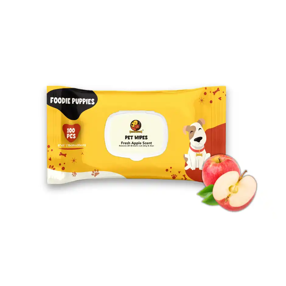 Foodie Puppies Pet Grooming Wipes  Fresh Apple