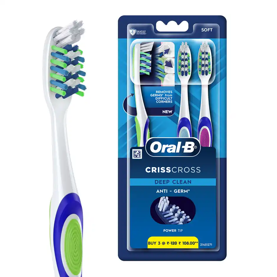 OralB Criss Cross Soft Toothbrush Buy 2 Get 1 Free Manual Toothbrush For Adults