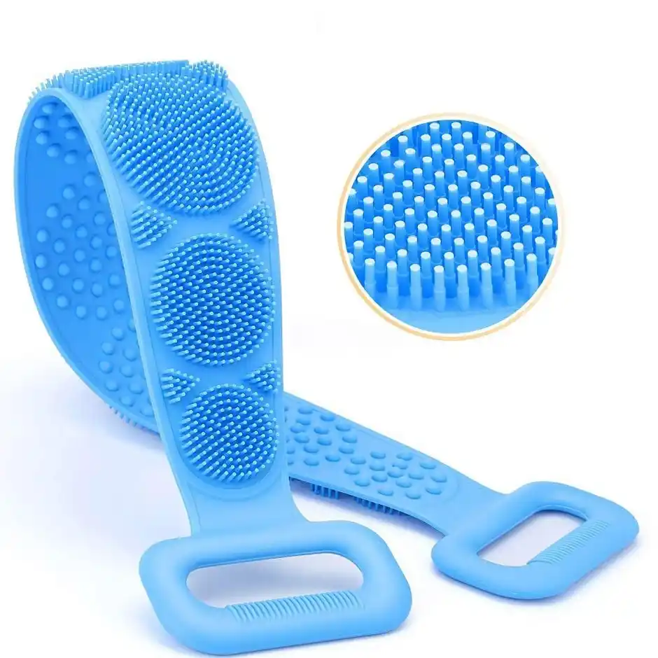 Bronson Professional Premium Back Scrubber Belt Cleaning Exfoliating Bath Brush With Handle
