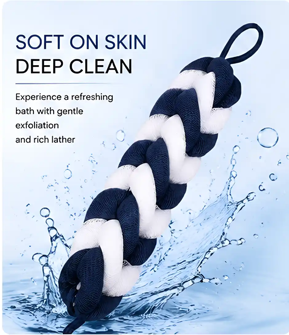 Bronson Professional Loofah Belt Back Scrubber for Bathing Body ExfoliationDesign & Color May Vary