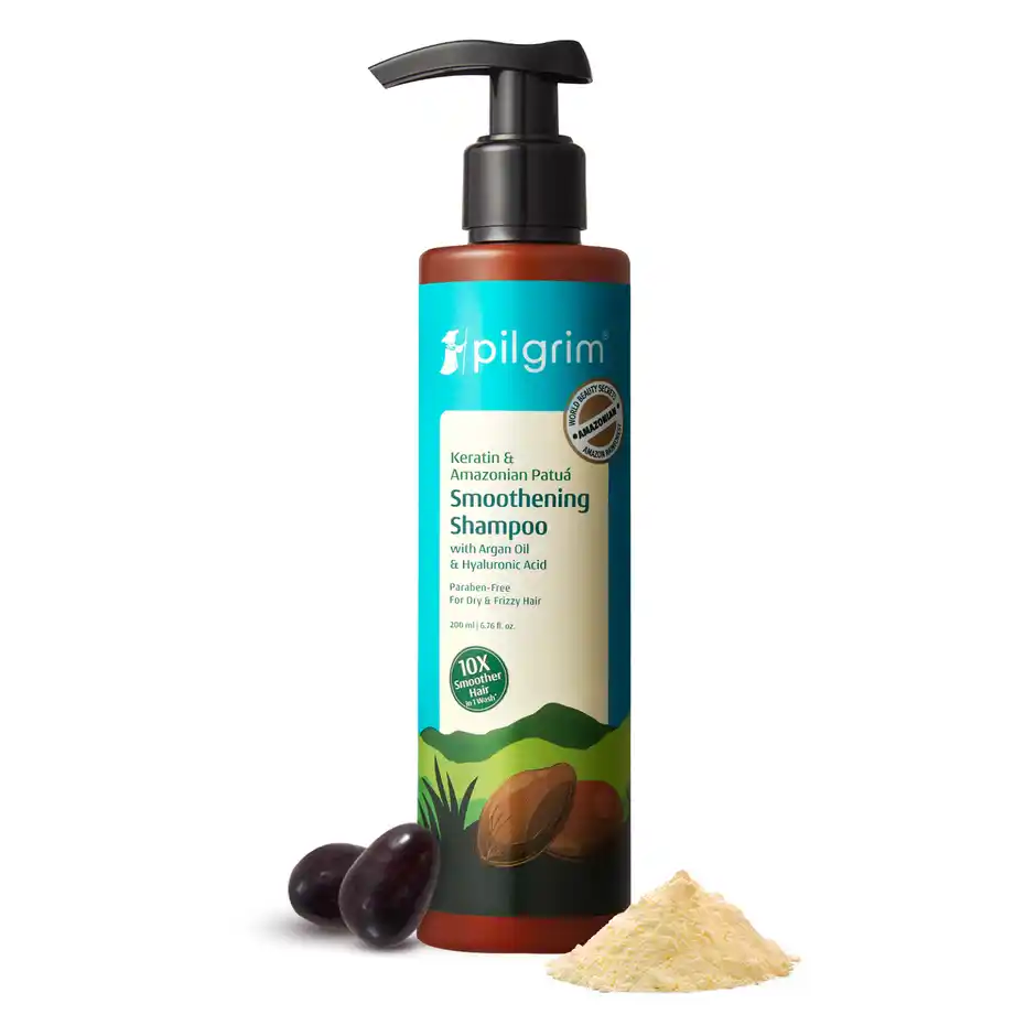 Pilgrim Keratin & Amazonian Patua Smoothening Shampoo for Smooth Frizzy & Shinier Hair