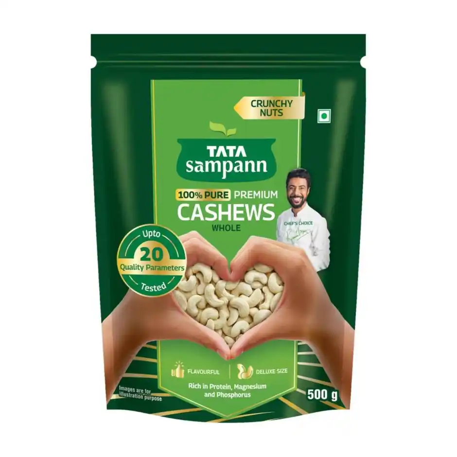 Tata Sampann Totally Pure Premium Cashews/Kaju | Whole